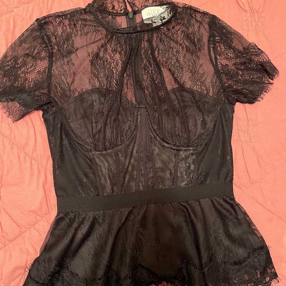 Anthropologie Black Lace Blouse